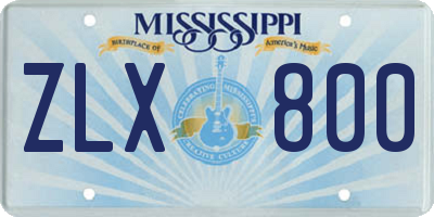 MS license plate ZLX800