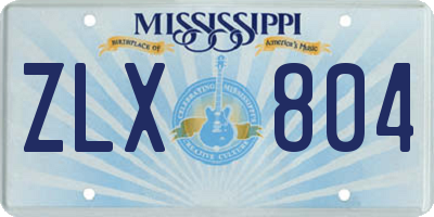 MS license plate ZLX804