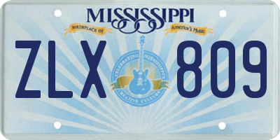 MS license plate ZLX809