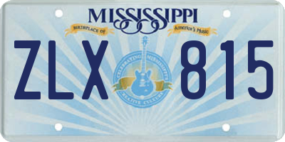 MS license plate ZLX815