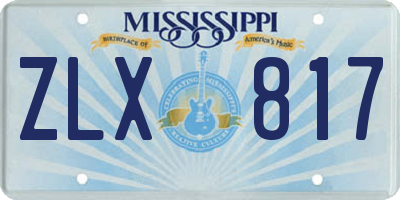 MS license plate ZLX817