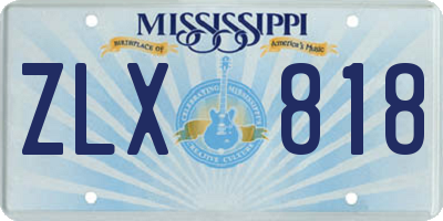 MS license plate ZLX818
