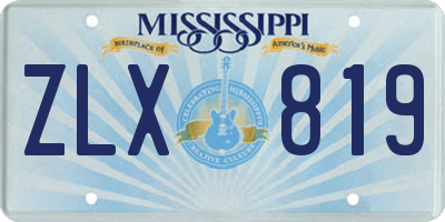 MS license plate ZLX819