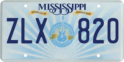 MS license plate ZLX820