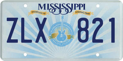 MS license plate ZLX821