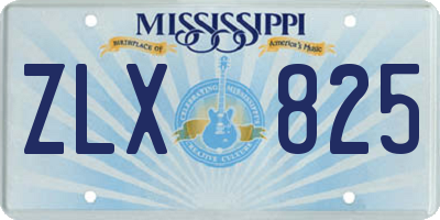 MS license plate ZLX825