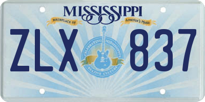 MS license plate ZLX837