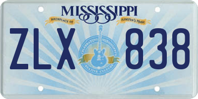 MS license plate ZLX838