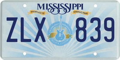 MS license plate ZLX839