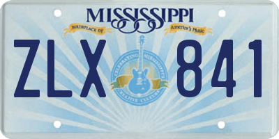 MS license plate ZLX841