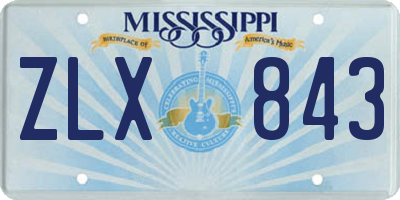 MS license plate ZLX843