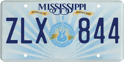 MS license plate ZLX844