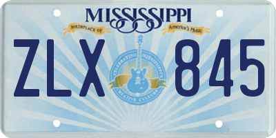 MS license plate ZLX845
