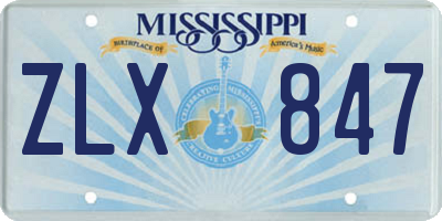 MS license plate ZLX847