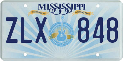 MS license plate ZLX848