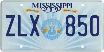 MS license plate ZLX850
