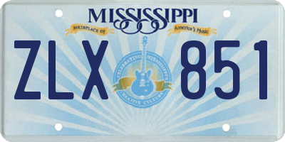 MS license plate ZLX851