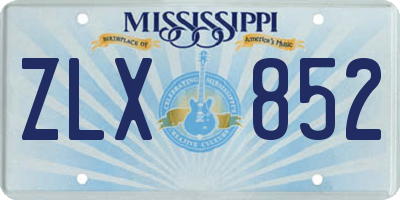 MS license plate ZLX852