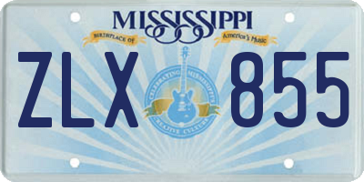 MS license plate ZLX855