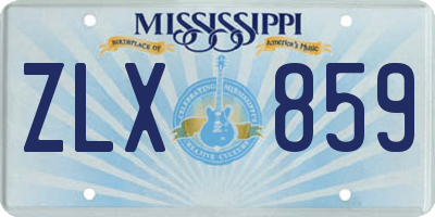 MS license plate ZLX859