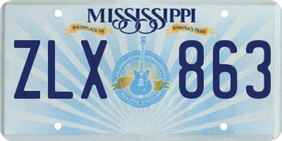 MS license plate ZLX863