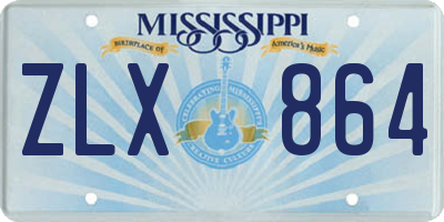 MS license plate ZLX864