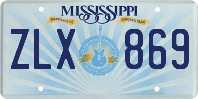 MS license plate ZLX869