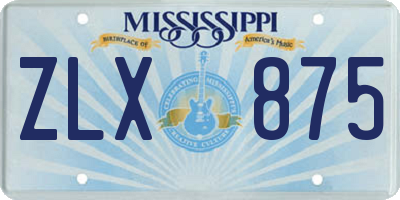 MS license plate ZLX875