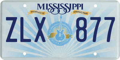 MS license plate ZLX877