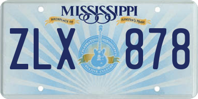 MS license plate ZLX878