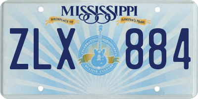 MS license plate ZLX884