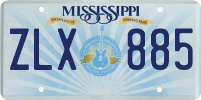MS license plate ZLX885