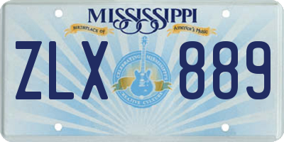 MS license plate ZLX889