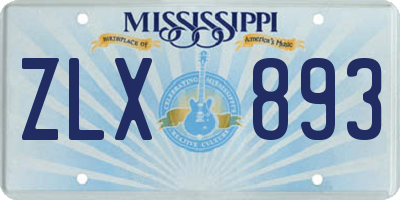 MS license plate ZLX893