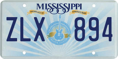 MS license plate ZLX894