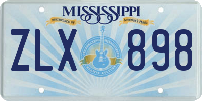 MS license plate ZLX898