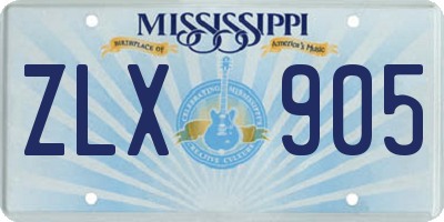 MS license plate ZLX905