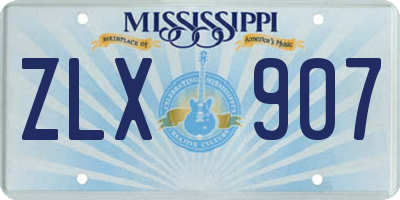 MS license plate ZLX907