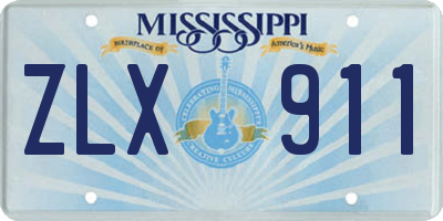 MS license plate ZLX911