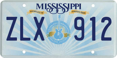 MS license plate ZLX912