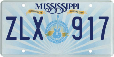 MS license plate ZLX917