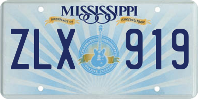 MS license plate ZLX919