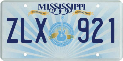 MS license plate ZLX921