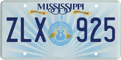 MS license plate ZLX925