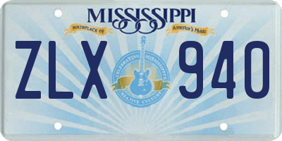 MS license plate ZLX940