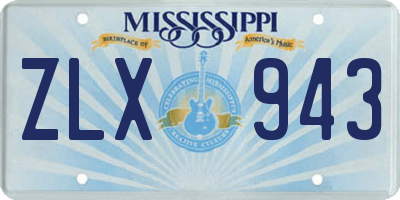 MS license plate ZLX943