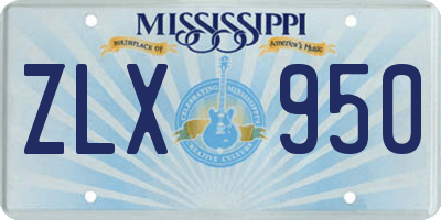 MS license plate ZLX950