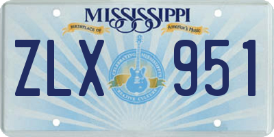 MS license plate ZLX951