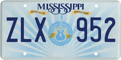 MS license plate ZLX952