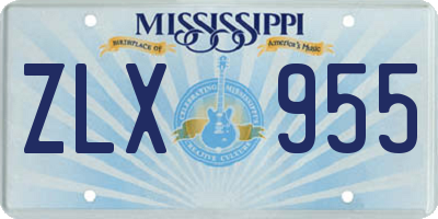MS license plate ZLX955